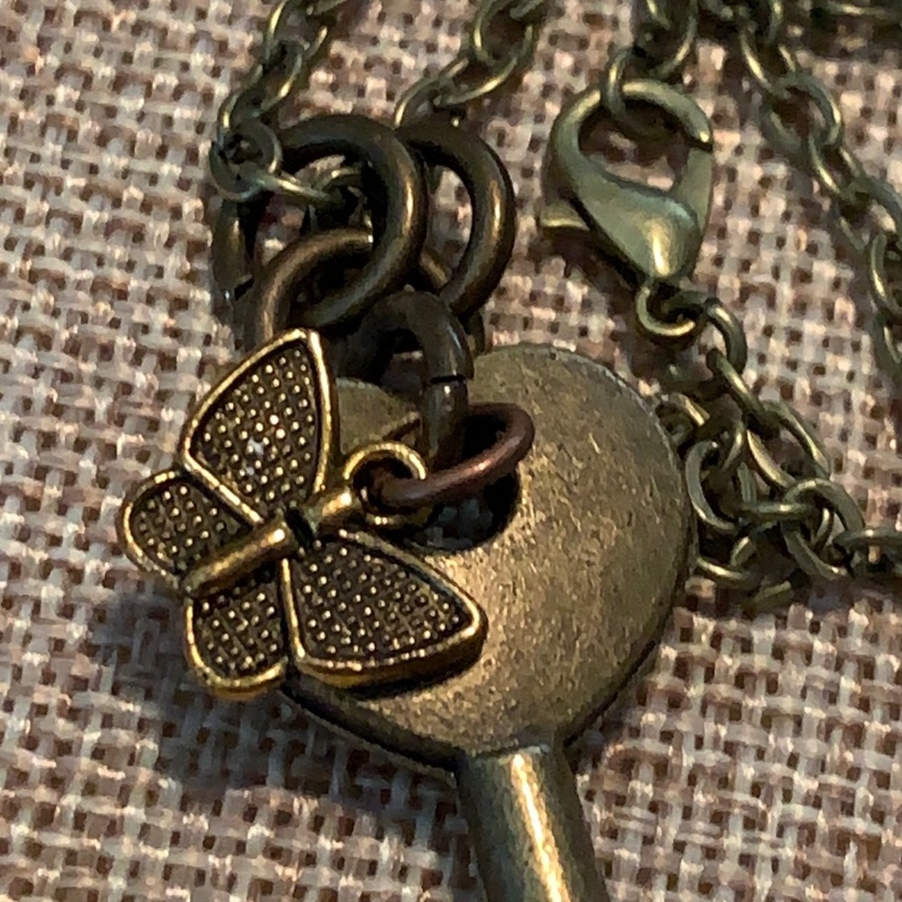 Butterfly Key Necklace 24” Chain Handmade - Picture 8 of 8